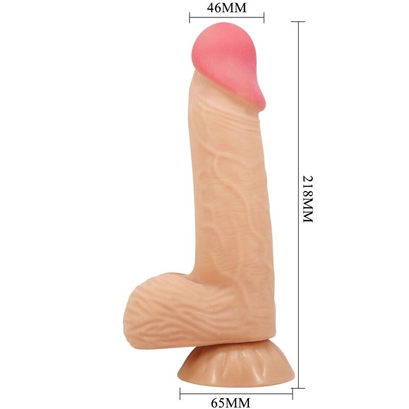 PRETTY LOVE - SÉRIE PEAU GLISSANTE GODEMICHET RÉALISTE AVEC PEAU GLISSANTE VENTOUSE 20,6 CM
