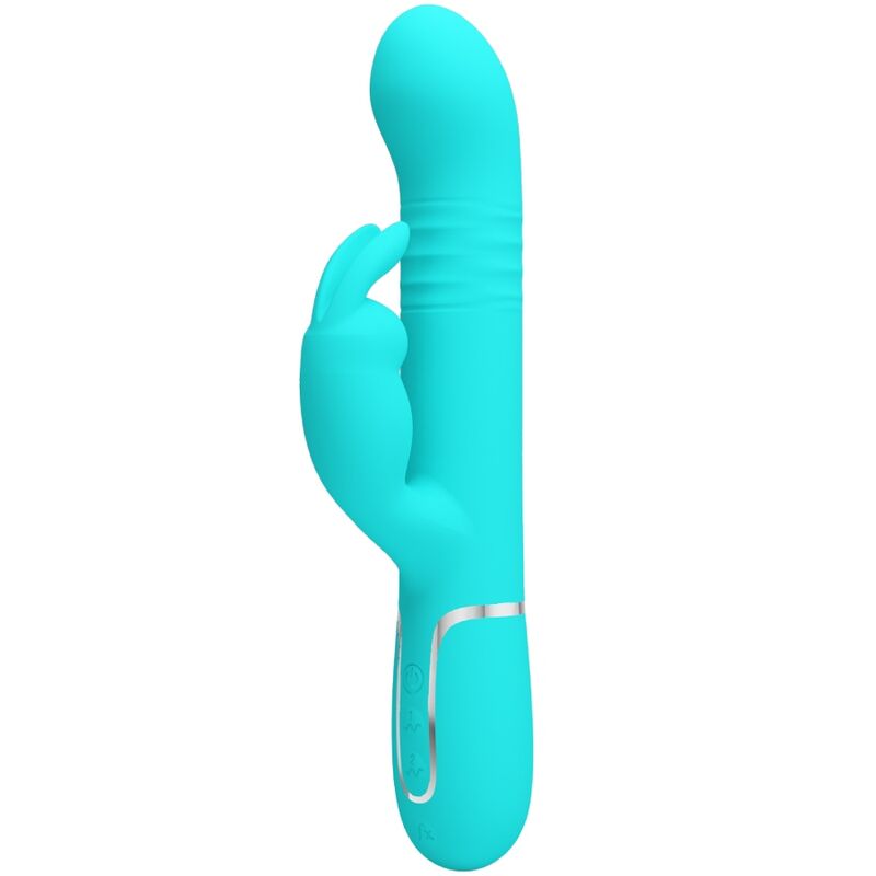 PRETTY LOVE - VIBROMASSEUR LAPIN COALE PERLES VERT AQUA