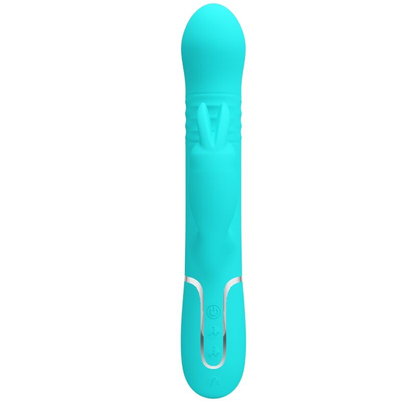 PRETTY LOVE - VIBROMASSEUR LAPIN COALE PERLES VERT AQUA