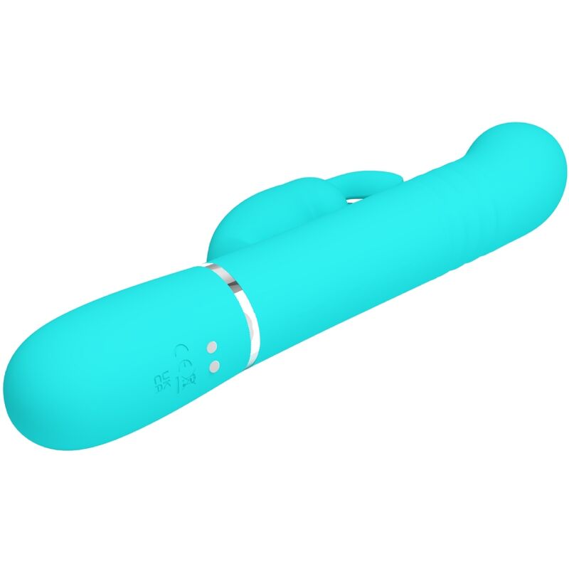 PRETTY LOVE - VIBROMASSEUR LAPIN COALE PERLES VERT AQUA