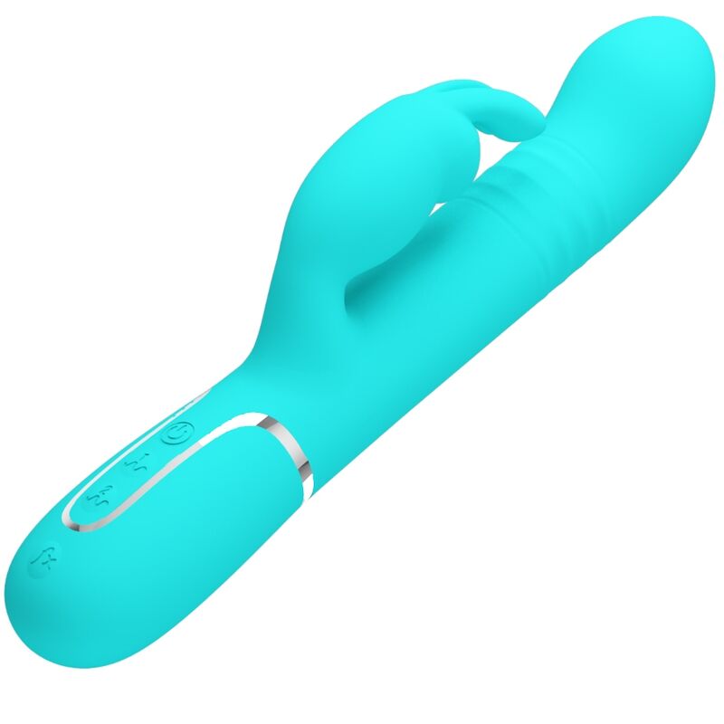 PRETTY LOVE - VIBROMASSEUR LAPIN COALE PERLES VERT AQUA