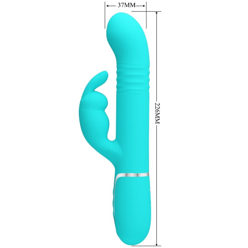 PRETTY LOVE - VIBROMASSEUR LAPIN COALE PERLES VERT AQUA