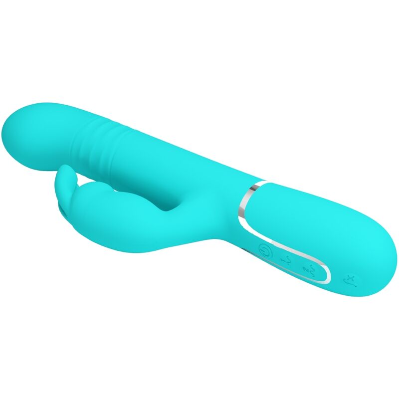 PRETTY LOVE - VIBROMASSEUR LAPIN COALE PERLES VERT AQUA