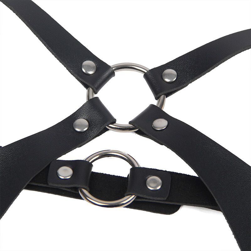 SUBBLIME - BAUDRIER INTÉGRAL AVEC BOUCLES EN CUIR NOIR TAILLE UNIQUE