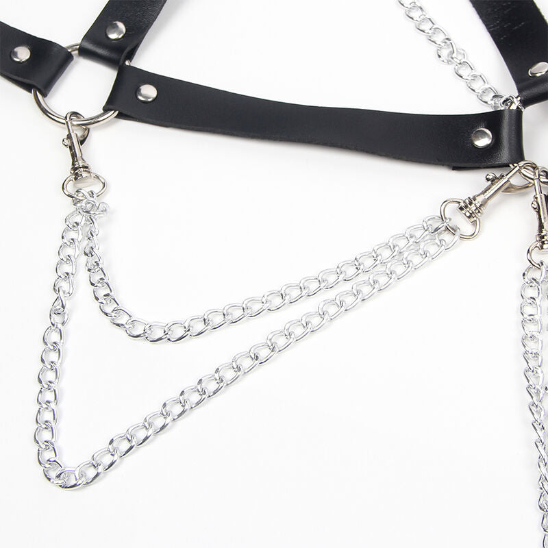 SUBLIME - HARNESS BRA WITH CHAIN DETAIL ONE SIZE