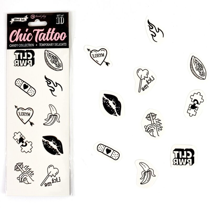 SECRET PLAY – SET AUS 10 TEMPORÄREN TATOOS DER CANDY COLLECTION