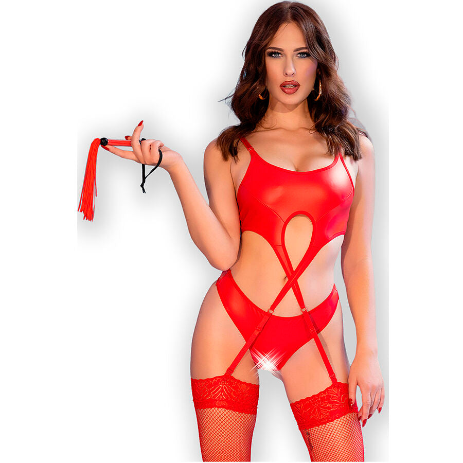 CHILIROSE - CR 4625 FOUR PIECE SET RED CROTCHLESS S