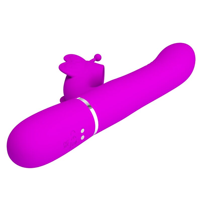 PRETTY LOVE - VIBROMASSEUR LAPIN MULTIFONCTIONS 4 EN 1 PAPILLON FUCHSIA