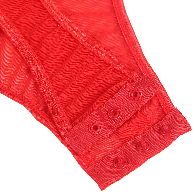 SUBLIME - TEDDY WITH GARTER STRAP DETAIL CHEST RED S/M