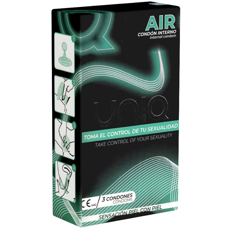 UNIQ - PRÉSERVATIF FÉMININ SANS LATEX AIR 3 UNITÉS