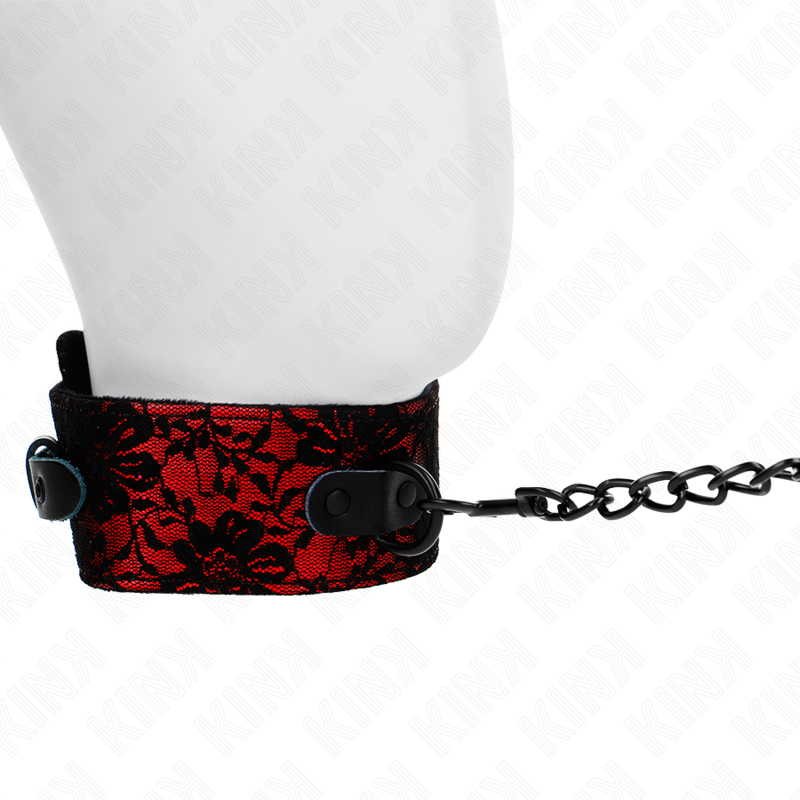 KINK - COLLIER EN DENTELLE AVEC CEINTURE EN CUIR VÉRITABLE 105 CM / 44 X 5,5 CM