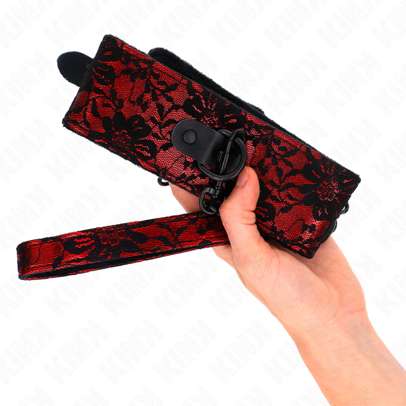 KINK - COLLIER EN DENTELLE AVEC CEINTURE EN CUIR VÉRITABLE 105 CM / 44 X 5,5 CM
