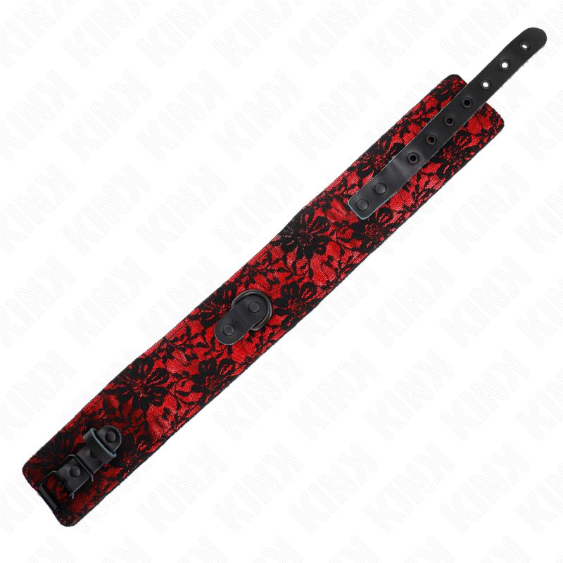KINK - COLLIER EN DENTELLE AVEC CEINTURE EN CUIR VÉRITABLE 105 CM / 44 X 5,5 CM