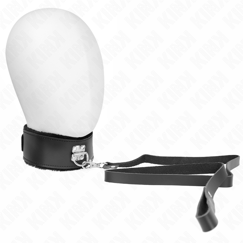KINK - COLLIER AVEC CEINTURE 116 CM AVEC SANGLE EN CUIR NOIR RÉGLABLE 40-48 CM X 6 CM