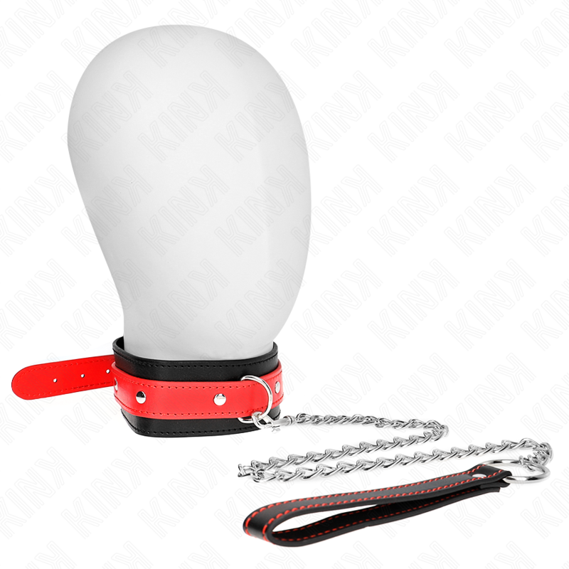 KINK - COLLIER AVEC SANGLE ROUGE 65 CM RÉGLABLE 36-43 CM X 5 CM