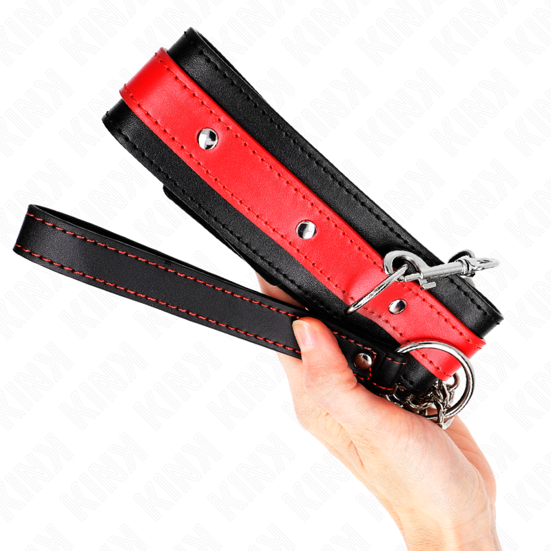 KINK - NECKLACE WITH RED STRAP 65 CM ADJUSTABLE 36-43 CM X 5 CM
