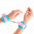 KINK - CUTE HANDFESSELN BLAU / PINK VERSTELLBAR 16-28 CM X 5 CM