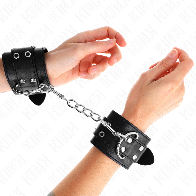 KINK - DOPPIA FIBBIA POLSIERE NERE REGOLABILI 19-26 CM