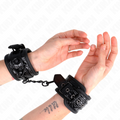 KINK - DIAMANTMUSTER-HANDGELENKFESSELN SCHWARZ VERSTELLBAR 17-26 CM X 5.5 CM