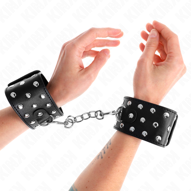 KINK - MENOTTES DE POIGNET PUNK RÉGLABLES 19-24 CM X 5.5 CM
