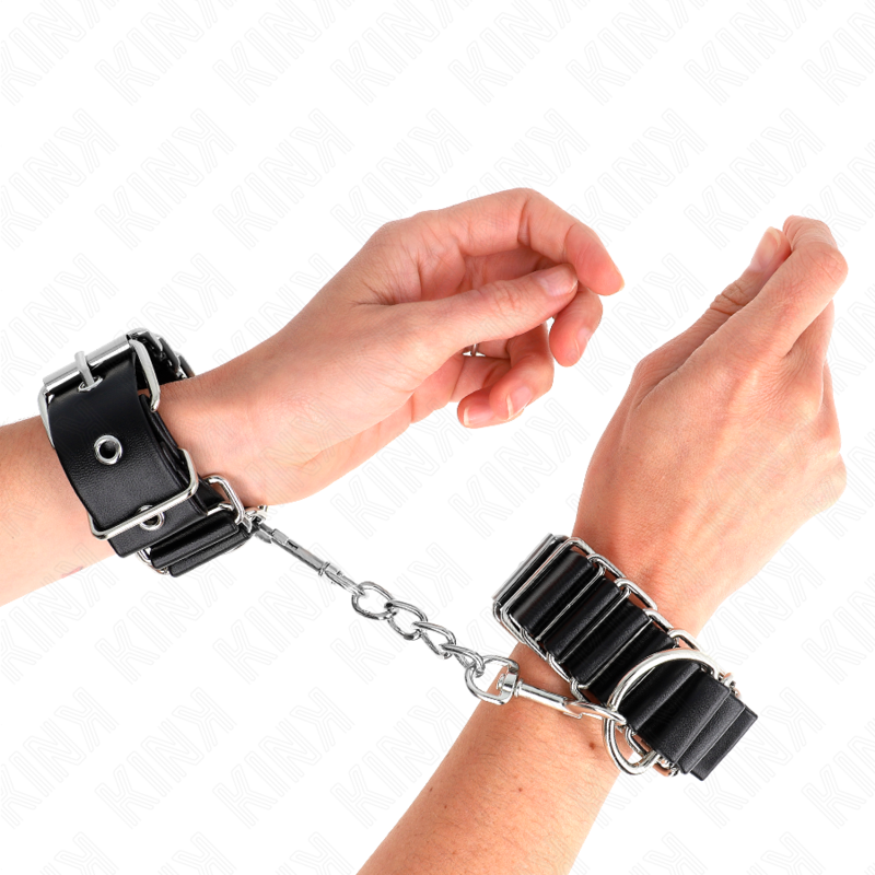 KINK - HINGE-LIKE THIN WRIST RESTRAINTS BLACK ADJUSTABLE 16-22 CM X 3.5 CM