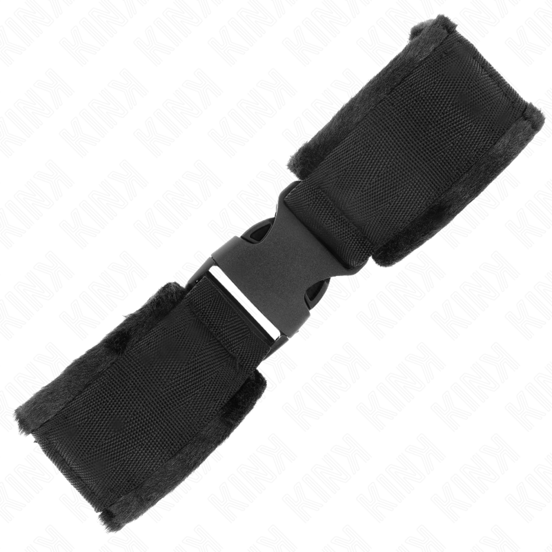 KINK - NYLON BIND HOOK&LOOP WRIST RESTRAINTS RED-BLACK MODEL 1 ADJUSTABLE 25-35 CM X 6 CM