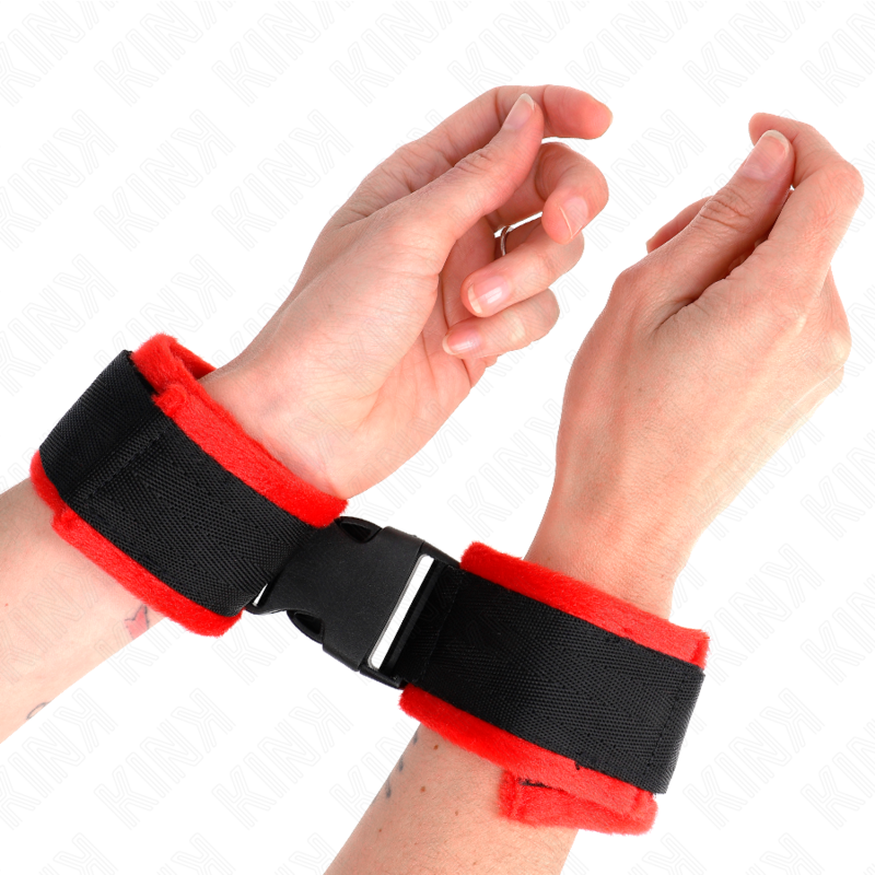 KINK - NYLON BIND HOOK&LOOP WRIST RESTRAINTS BLACK MODEL 1 ADJUSTABLE 25-35 CM X 6 CM
