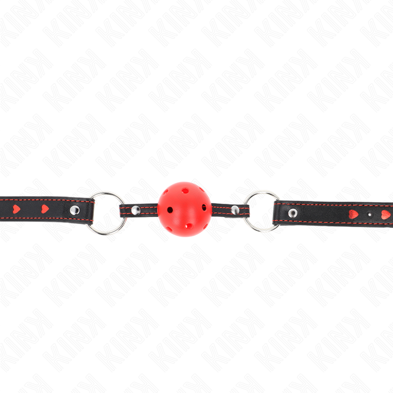 KINK - BÂILLON BOULE ROUGE DUR CREUX MODÈLE 2 65 x 2,5 CM