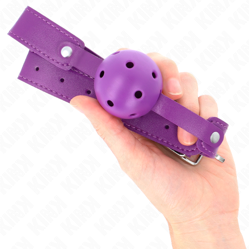 KINK - PURPLE BREATHABLE BALL 4.5 CM GAG 65 x 2.5 CM