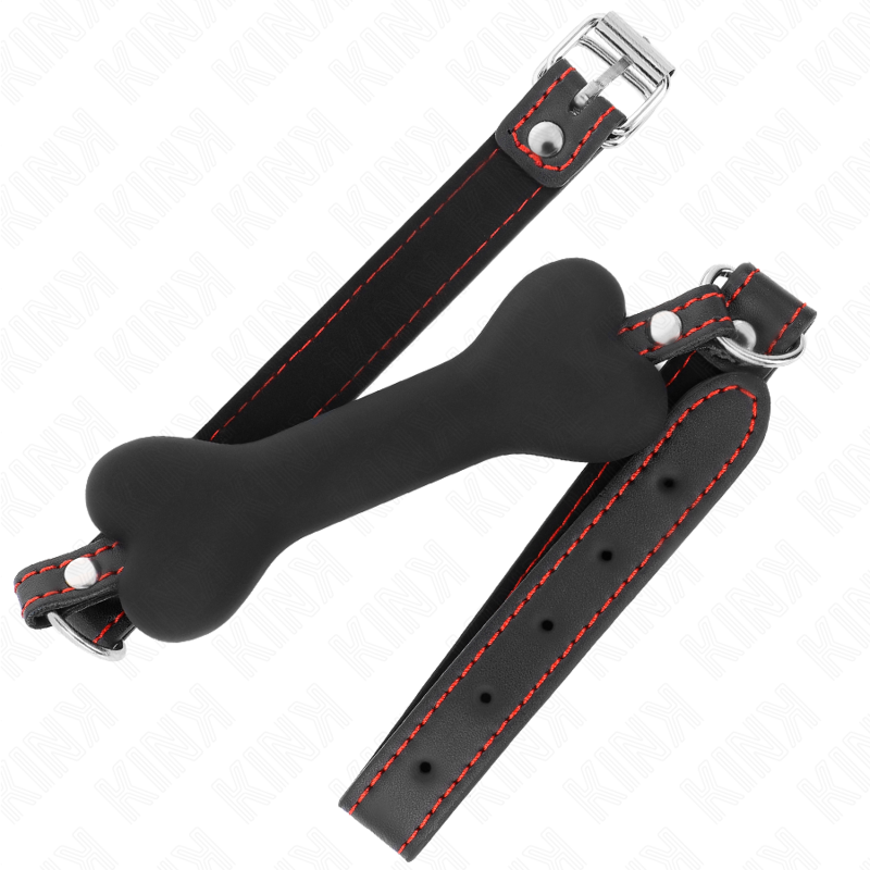 KINK - BÂILLON EN OS NOIR 12 CM 63 x 2 CM