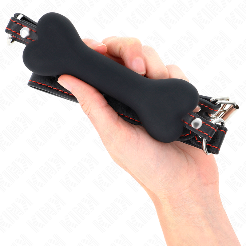 KINK - BÂILLON EN OS NOIR 12 CM 63 x 2 CM