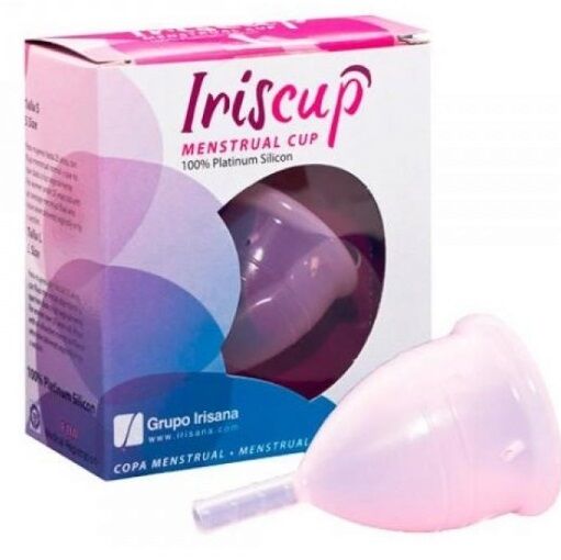 IRISCUP - GROSSER PINKER MONATSBECHER + GRATIS STERILISATORBEUTEL
