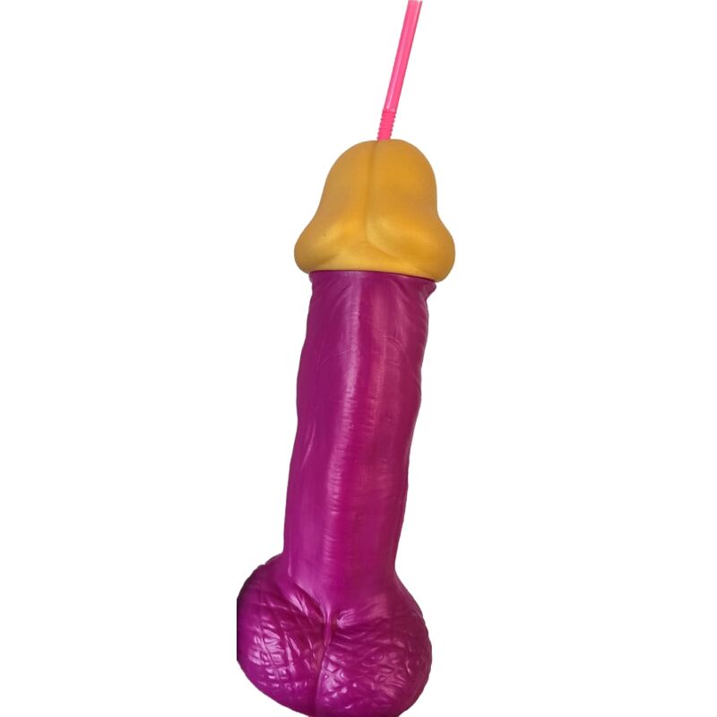 DIABLO PICANTE - VERRE EN FORME DE PÉNIS EN PLASTIQUE FUCHSIA