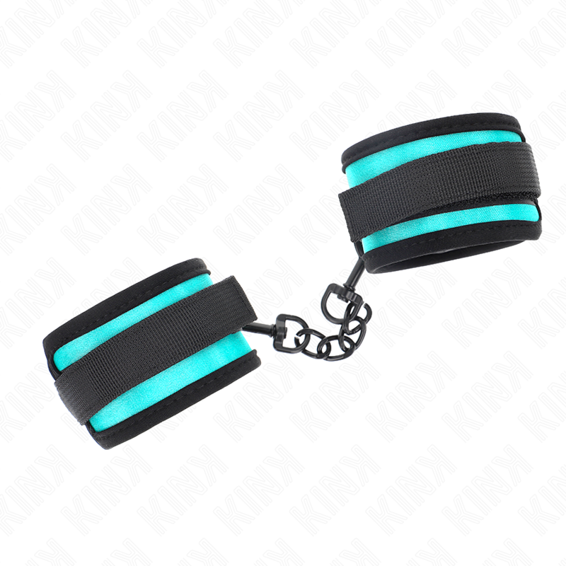 KINK - MENOTTES EN NYLON VELCRO RESTRAINTS NOIR-BLEU AJUSTABLES 18-32 CM X 5 CM