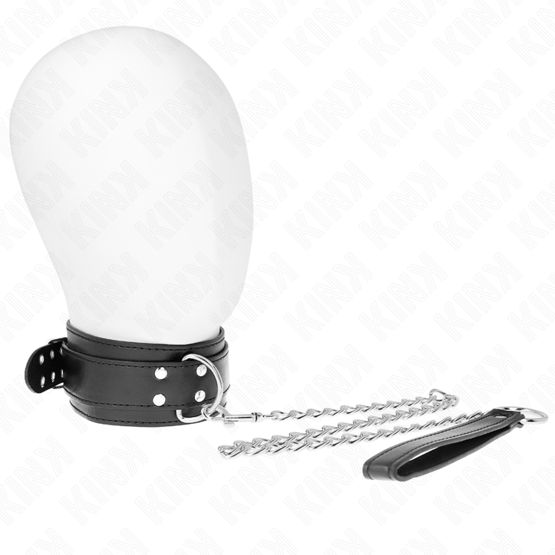 KINK - COLLIER AVEC SANGLE 65 CM BOUCLES ARGENTÉES AJUSTABLE 33-46 CM X 5,5 CM