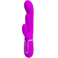 PRETTY LOVE - VIBROMASSEUR TRIPLE LAPIN SHANIA MULTIFONCTION ROSE