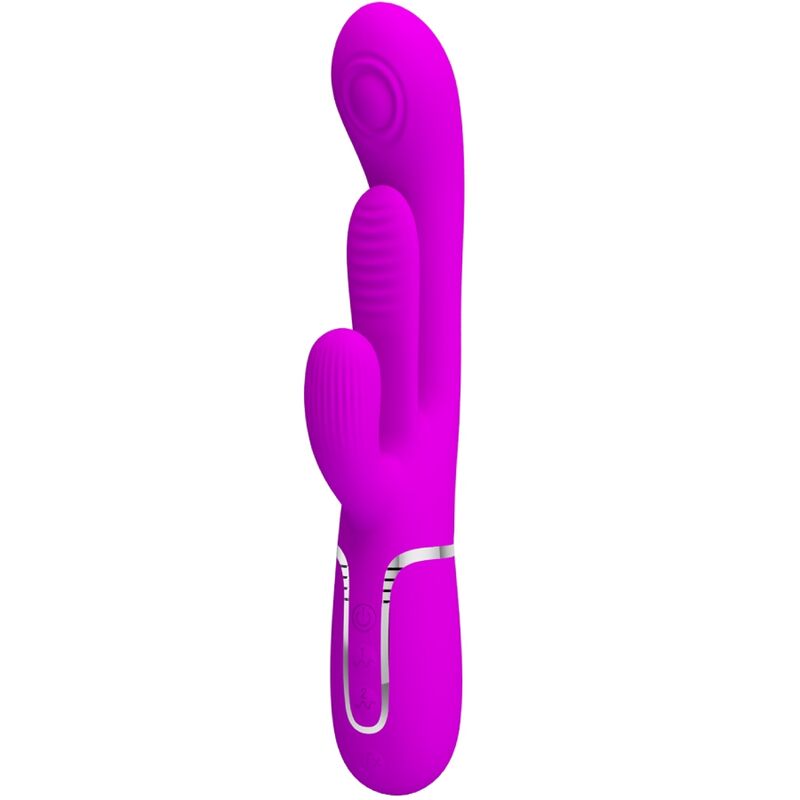 PRETTY LOVE - VIBROMASSEUR TRIPLE LAPIN SHANIA MULTIFONCTION ROSE