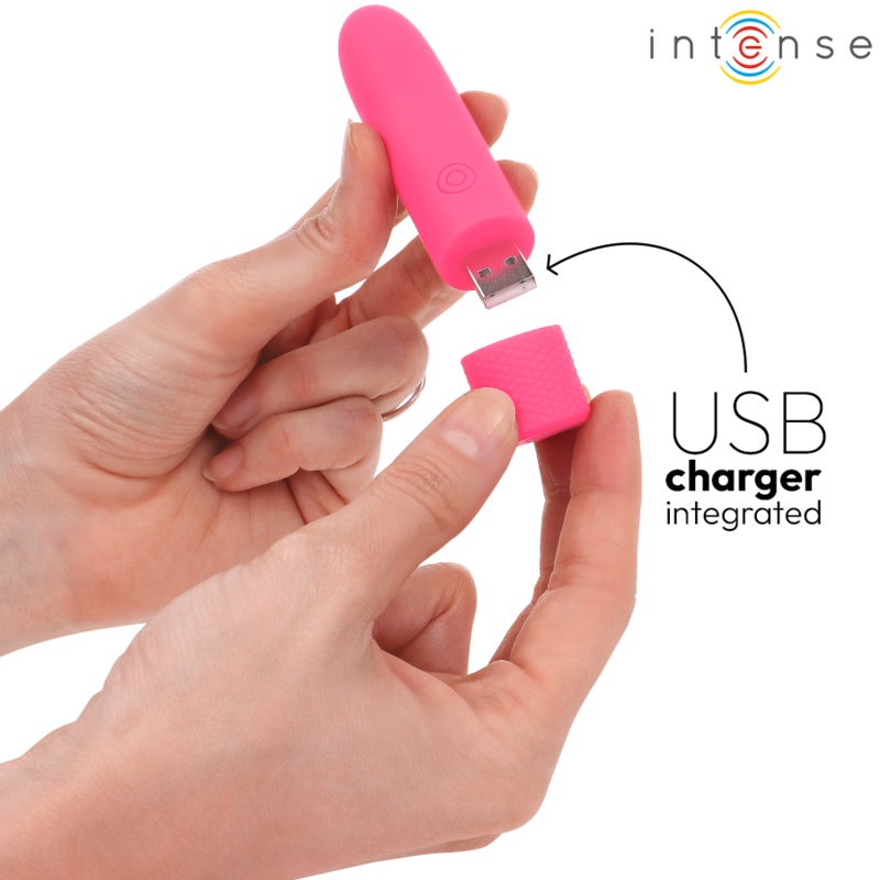 INTENSE - BALLE VIBRANTE RECHARGEABLE USB SYMONE 8 VIBRATIONS ROSE 10 X 2,2 CM