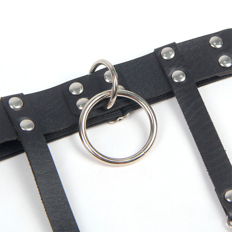 SUBBLIME - 953744 REGOLABILE IN PELLE PUNK GIARRETTIERA NERO TAGLIA UNICA
