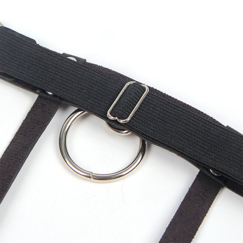 SUBBLIME - 953744 REGOLABILE IN PELLE PUNK GIARRETTIERA NERO TAGLIA UNICA