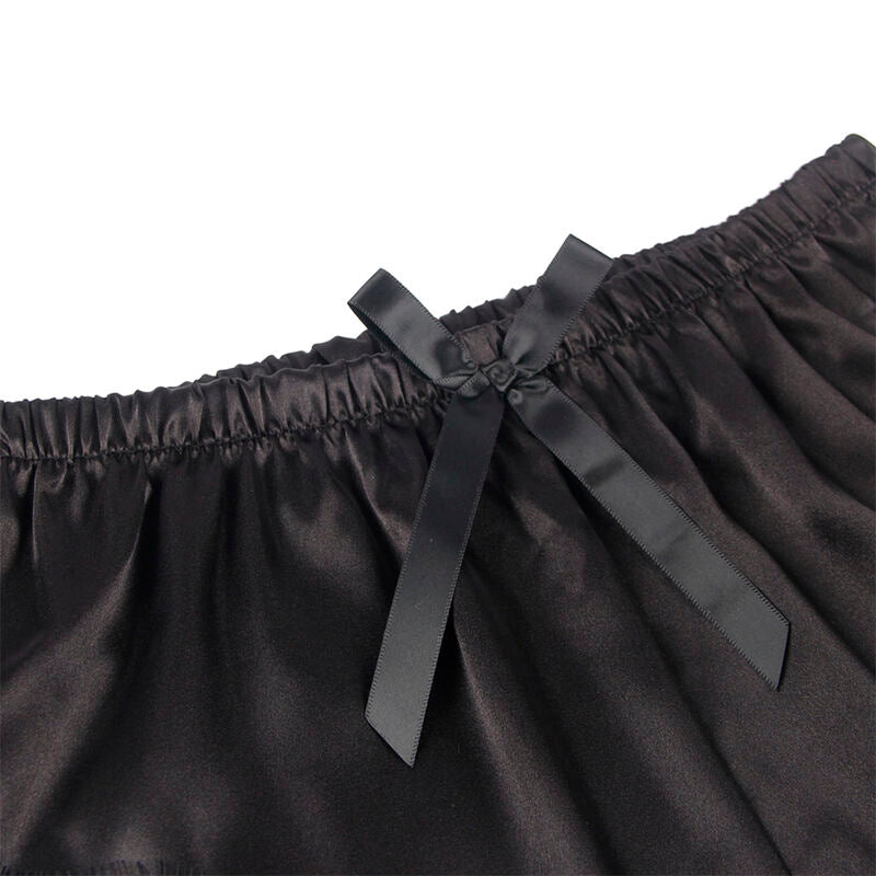 SUBBLIME - 953942 CHEMISE DE NUIT DÉTENTE EN SOIE + PANTALON EN DENTELLE NOIR L/XL