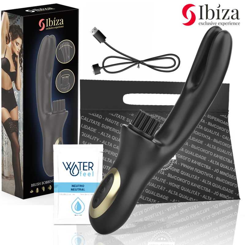IBIZA - HIGH-TECH HASENBÜRSTEN MEHRZELLIGER KLITORIS- UND DOPPELWELLEN-VIBRATOR