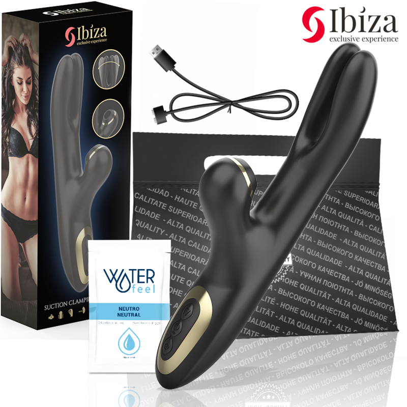 IBIZA – DOPPELVIBRATOR KLEMMBAR SCHWARZ