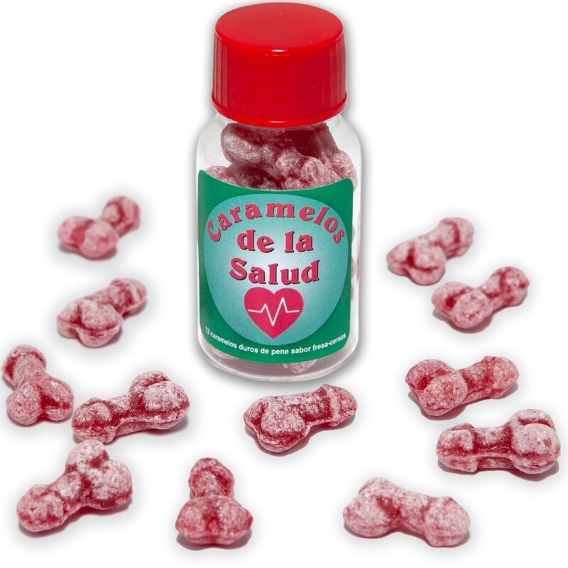 DIABLO PICANTE - 12 GESUNDHEITS-BONBONS PENISFORM ERDBEERE/KIRSCHE
