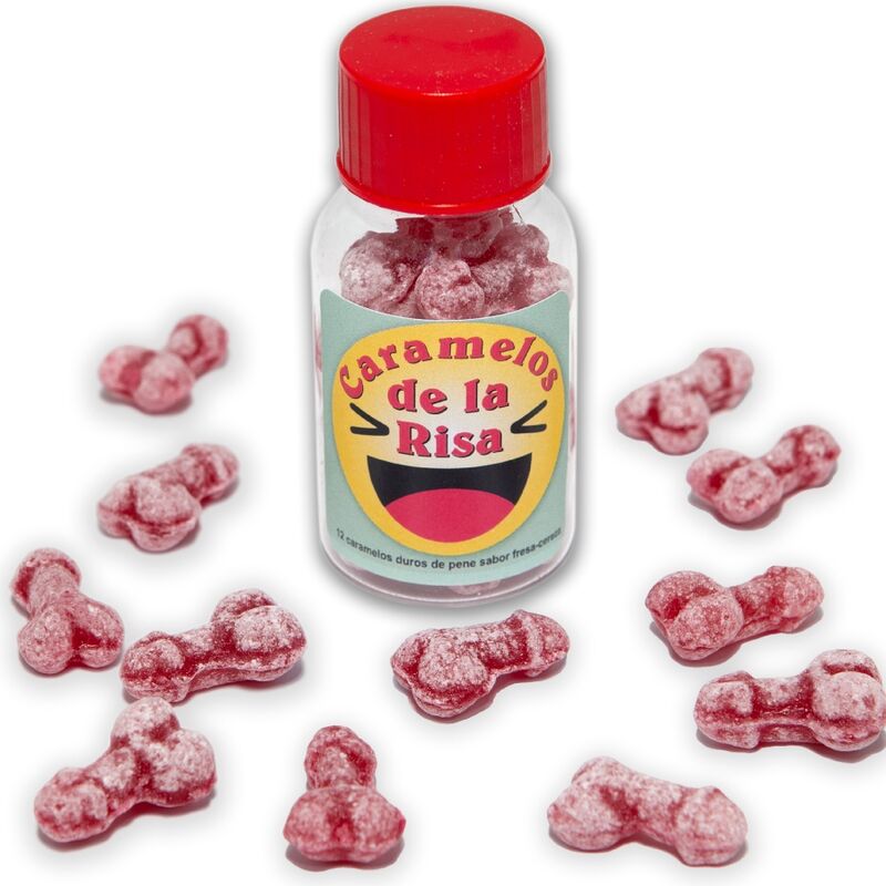 DIABLO PICANTE - 12 PENISFÖRMIGE LACHGUMMIS ERDBEERE/KIRSCH