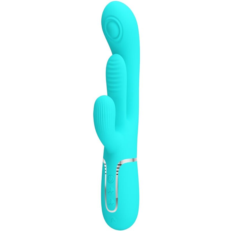 PRETTY LOVE - SHANIA TRIPLE RABBIT MULTIFUNKTION VIBRATOR 3 IN 1 BLAU