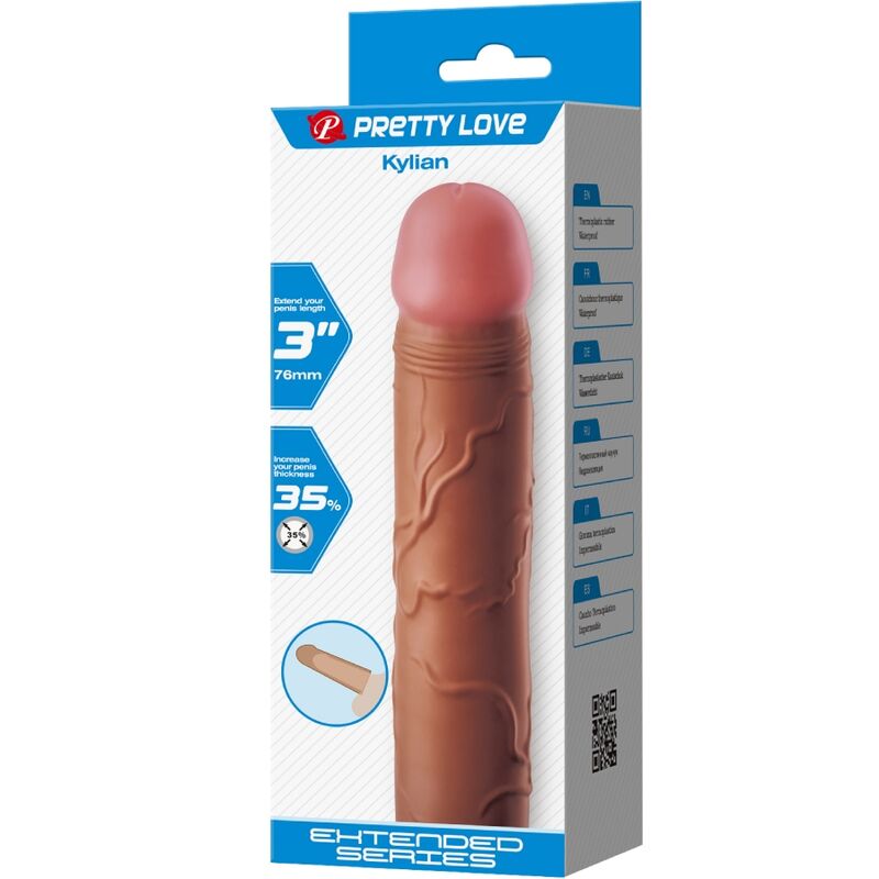PRETTY LOVE - ANNEAU PÉNIEN KYLIAN AVEC EXTENSION DE 7,6 CM MULATTE