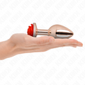 KINK - ROSÉGOLDENER ANALPLUG MIT ROTER ROSE L