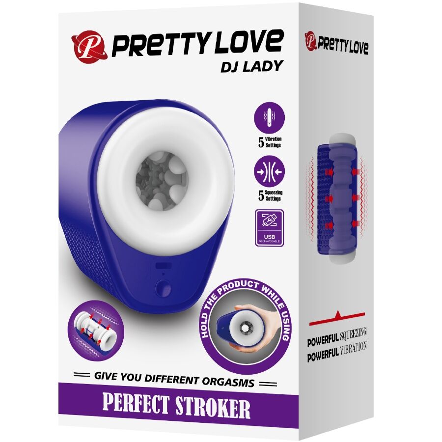 PRETTY LOVE - MASTURBATEUR MASCULIN DJ LADY AVEC VIBRATION 5 MODES VIOLET
