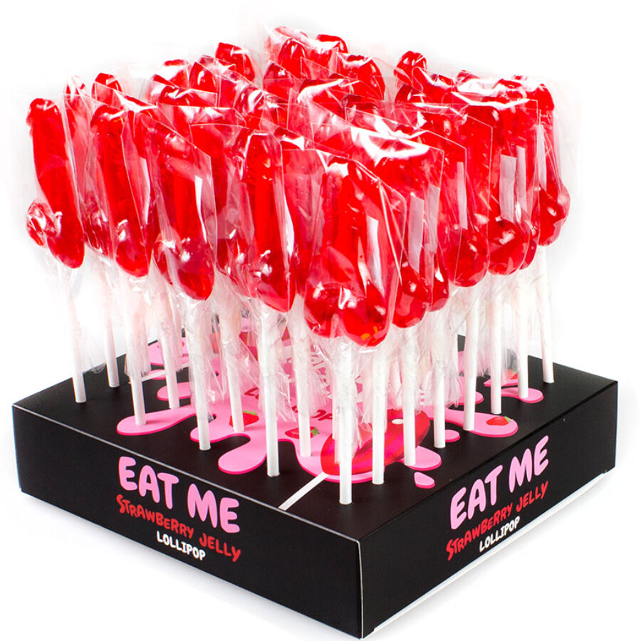SECRETPLAY - DISPLAY SORTIMENT PENIS LOLLIPOPS ERDBEERE 40 STÜCK